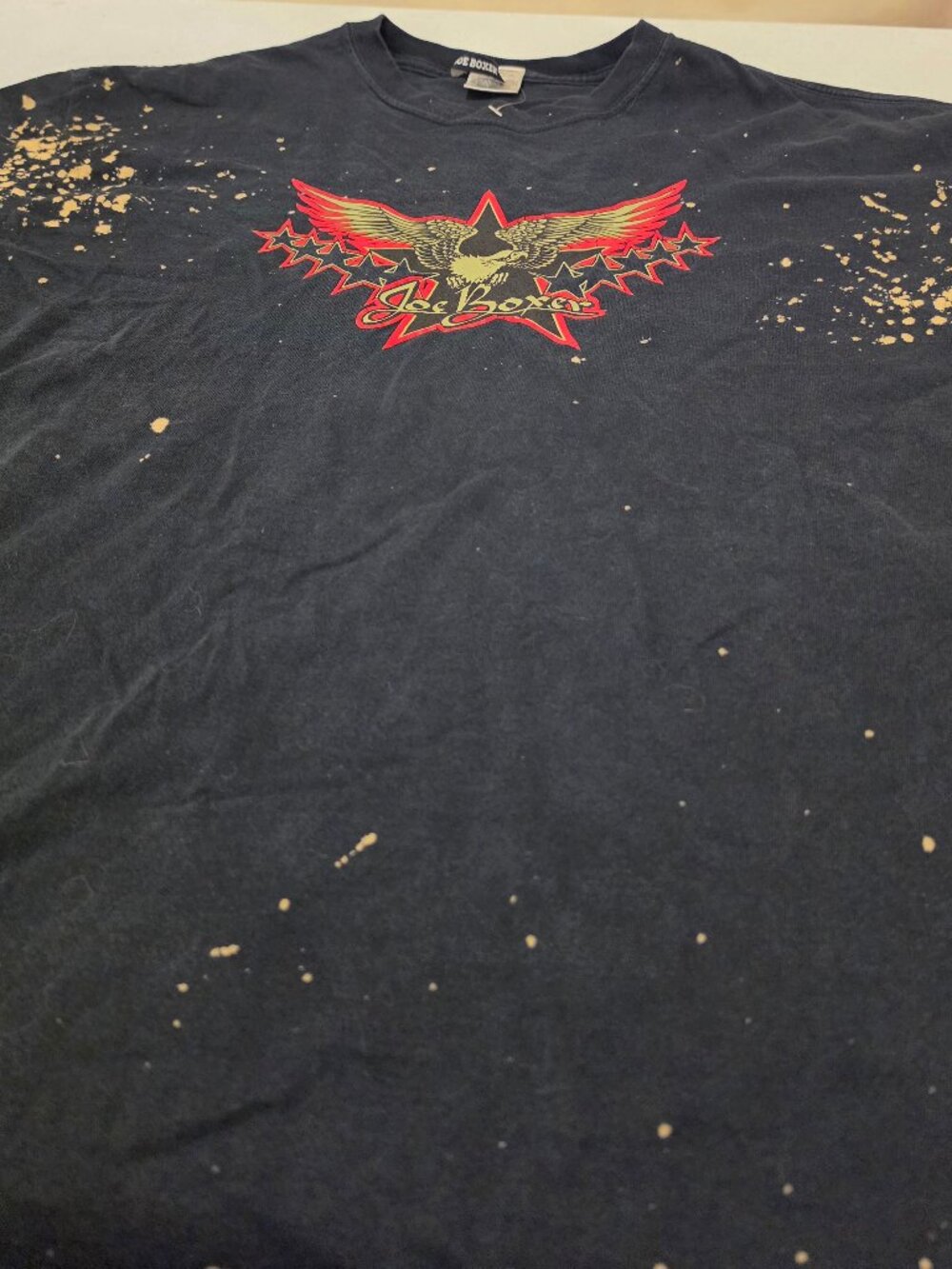 Grunge Joe Boxer Bleach Splatter Eagle Red Star T-Shirt